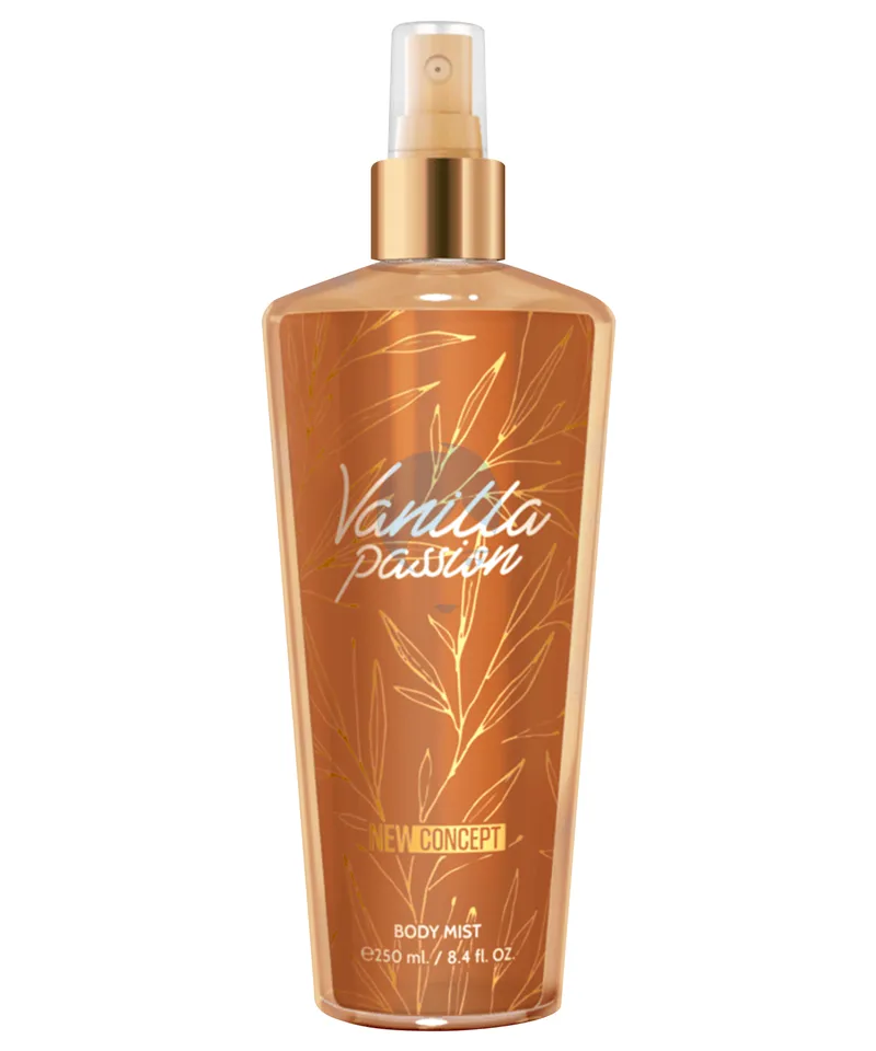 NEW CONCEPT BODY MIST SPLASH VAINILLA PASION X 250ML - Producto de belleza y estética en Almacén Sandra
