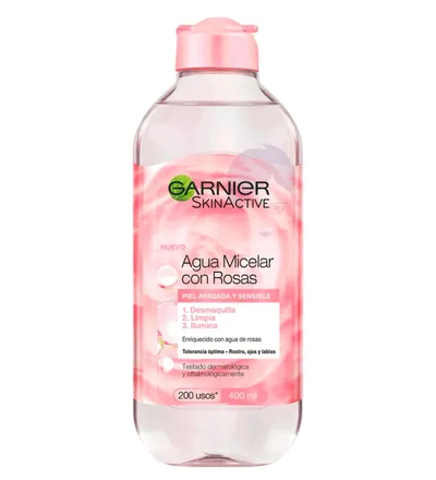 GARNIER SKINACTIVE AGUA MICELAR CON ROSAS X 400ML - Producto de belleza y estética en Almacén Sandra