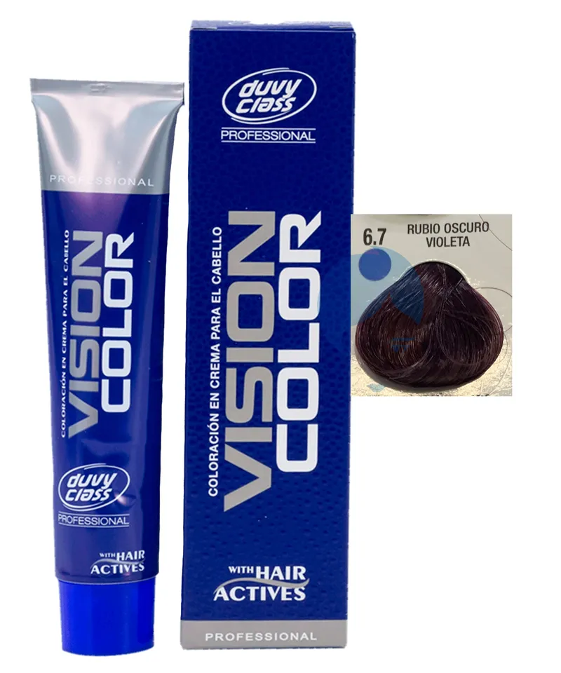DUVY CLASS  VISION COLOR TINTE RUBIO OSCURO VIOLETA 6.7 X60ML - Producto de belleza y estética en Almacén Sandra