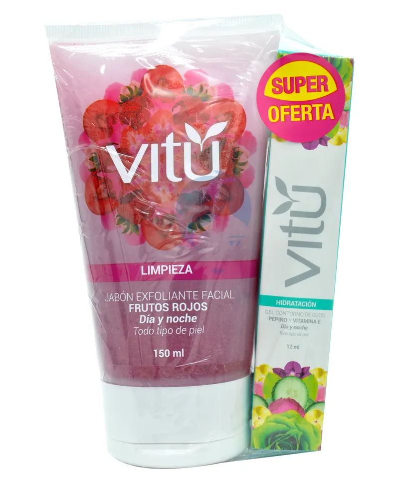 VITU JABON EXFOLIANTE + GEL CONTORNO OJOS - Producto de belleza y estética en Almacén Sandra