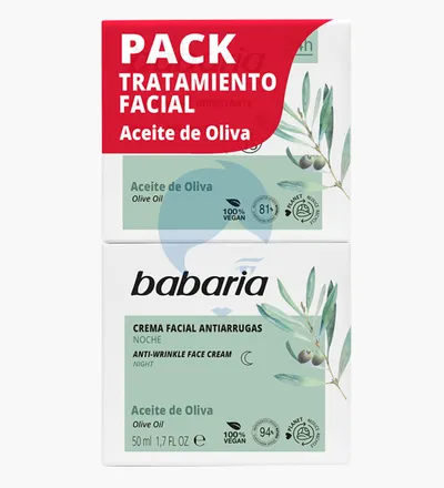 BABARIA TRATAMIENTO FACIAL ACEITE OLIVA PACK X 100ML - Producto de belleza y estética en Almacén Sandra