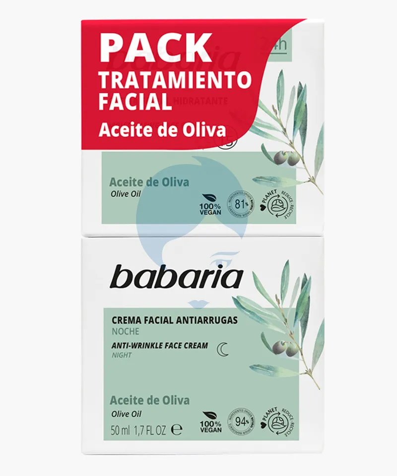 BABARIA TRATAMIENTO FACIAL ACEITE OLIVA PACK X 100ML - Producto de belleza y estética en Almacén Sandra