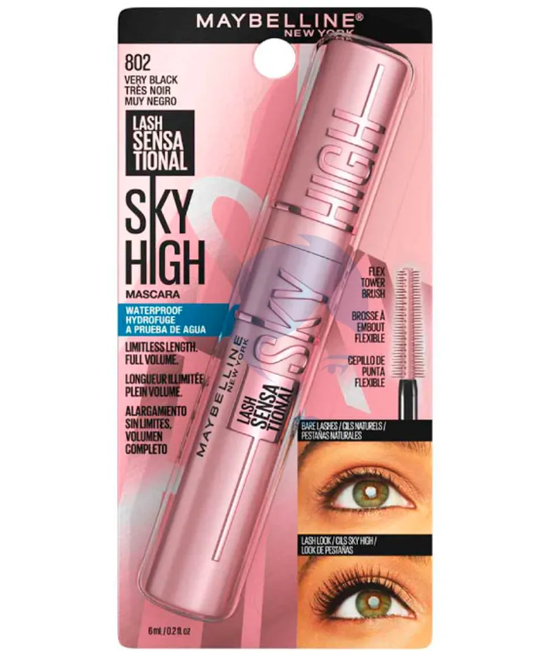 MAYBELLINE PESTAÑINA SKY HIGH NEGRA N.802 X6ML - Producto de belleza y estética en Almacén Sandra