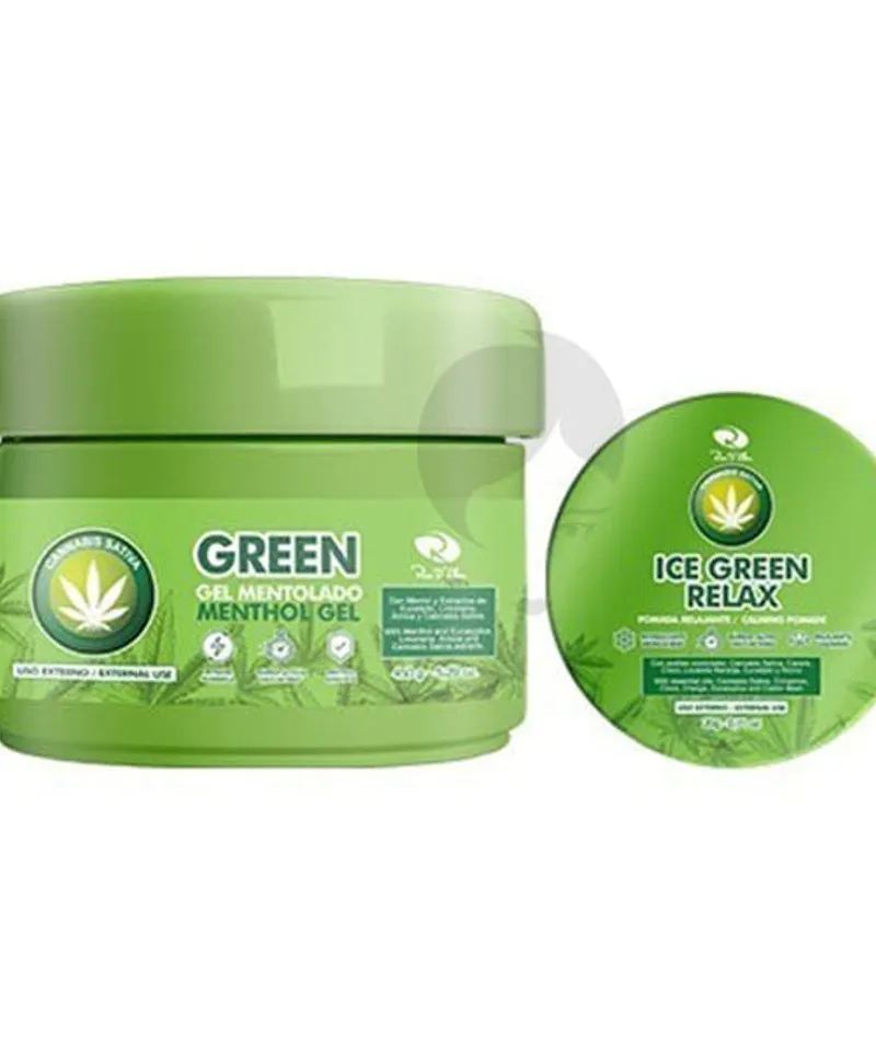 ROSS DLEN GREEN GEL MENTOLADO X450GR + POMADA RELAJANTE X 20GR - Producto de belleza y estética en Almacén Sandra