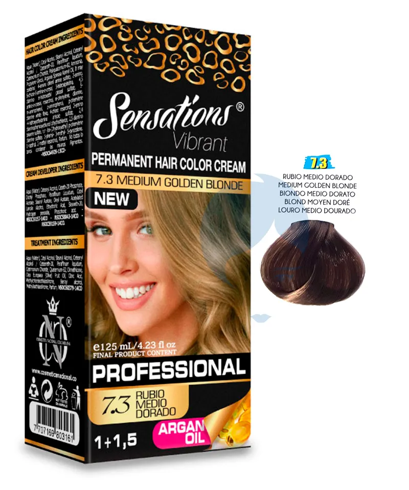 SENSATIONS TINTE RUBIO MEDIO DORADO 7.3 X 125ML - Producto de belleza y estética en Almacén Sandra