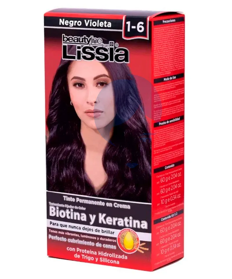 LISSIA KIT TINTE NEGRO VIOLETAN.1-6 X 60GR - Producto de belleza y estética en Almacén Sandra