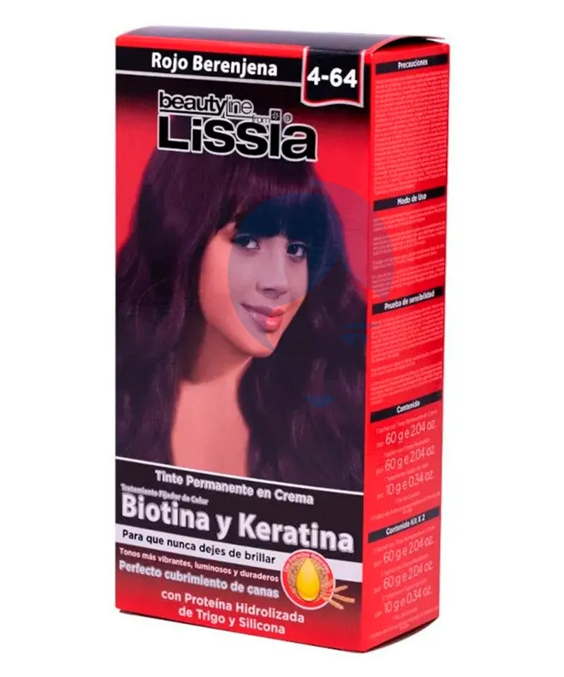 LISSIA KIT TINTE ROJO BERENJENA N. 4-64 X 60GR - Producto de belleza y estética en Almacén Sandra