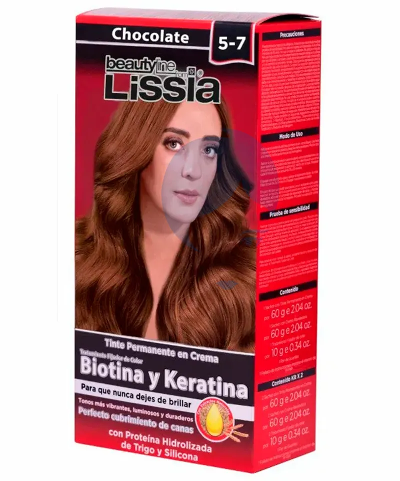 LISSIA KIT TINTE CASTAÑO CLARO CHOCOLATE  5-7 X 60GR - Producto de belleza y estética en Almacén Sandra