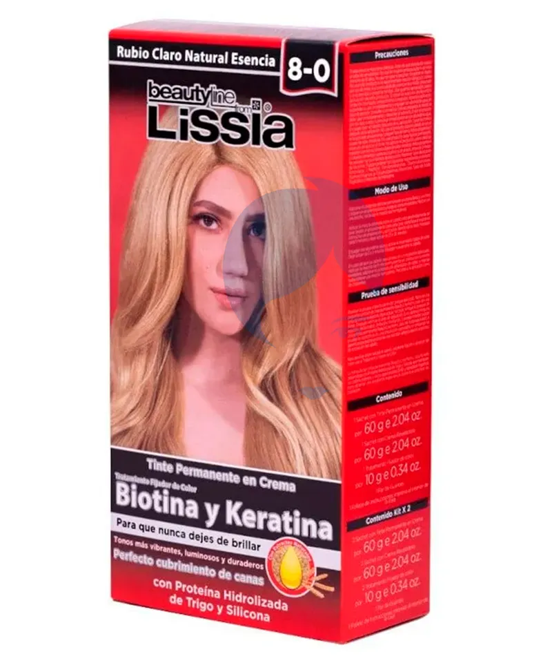 LISSIA KIT TINTE RUBIO CLARO NATURAL 8-0 X 60GR - Producto de belleza y estética en Almacén Sandra