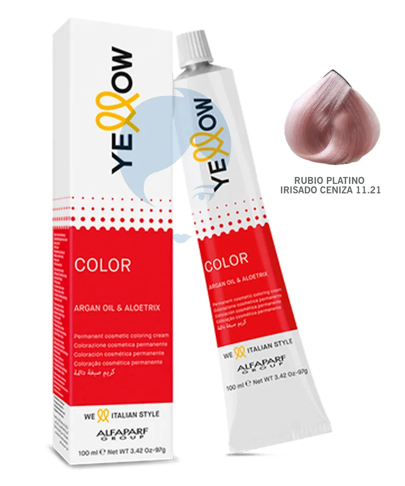 YELLOW TINTE RUBIO PLATINO IRISADO CENIZA 11.21 X 60ML - Producto de belleza y estética en Almacén Sandra