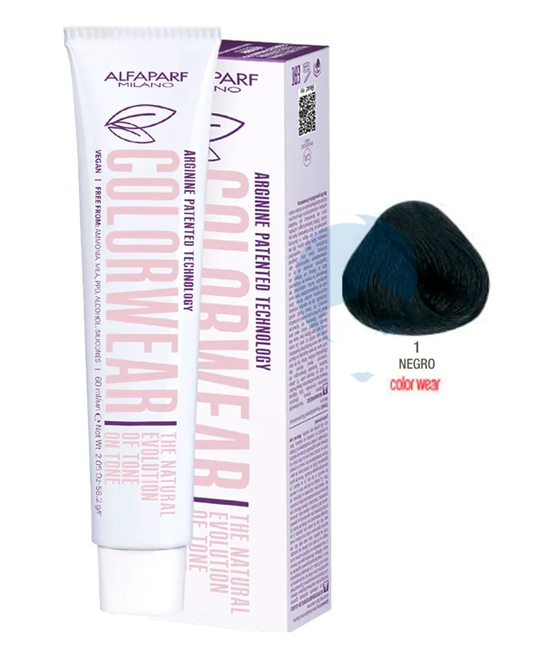 ALFAPARF COLOR WEAR TINTE NEGRO N.1 X60ML - Producto de belleza y estética en Almacén Sandra