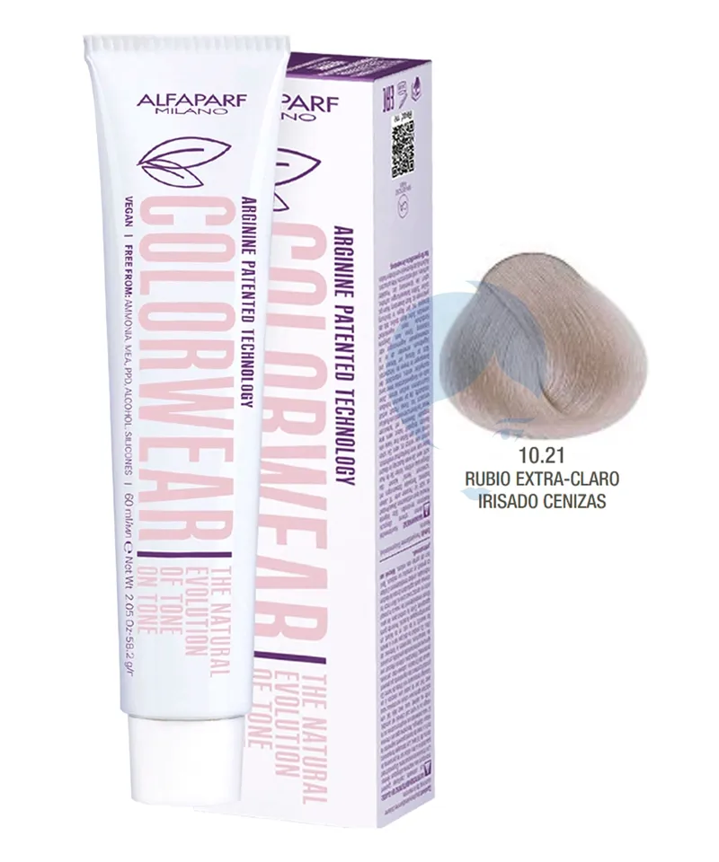 ALFAPARF COLOR WEAR TINTE RUBIO EXTRA-CLARO IRISADO CENIZA N.10.21 X60ML - Producto de belleza y estética en Almacén Sandra