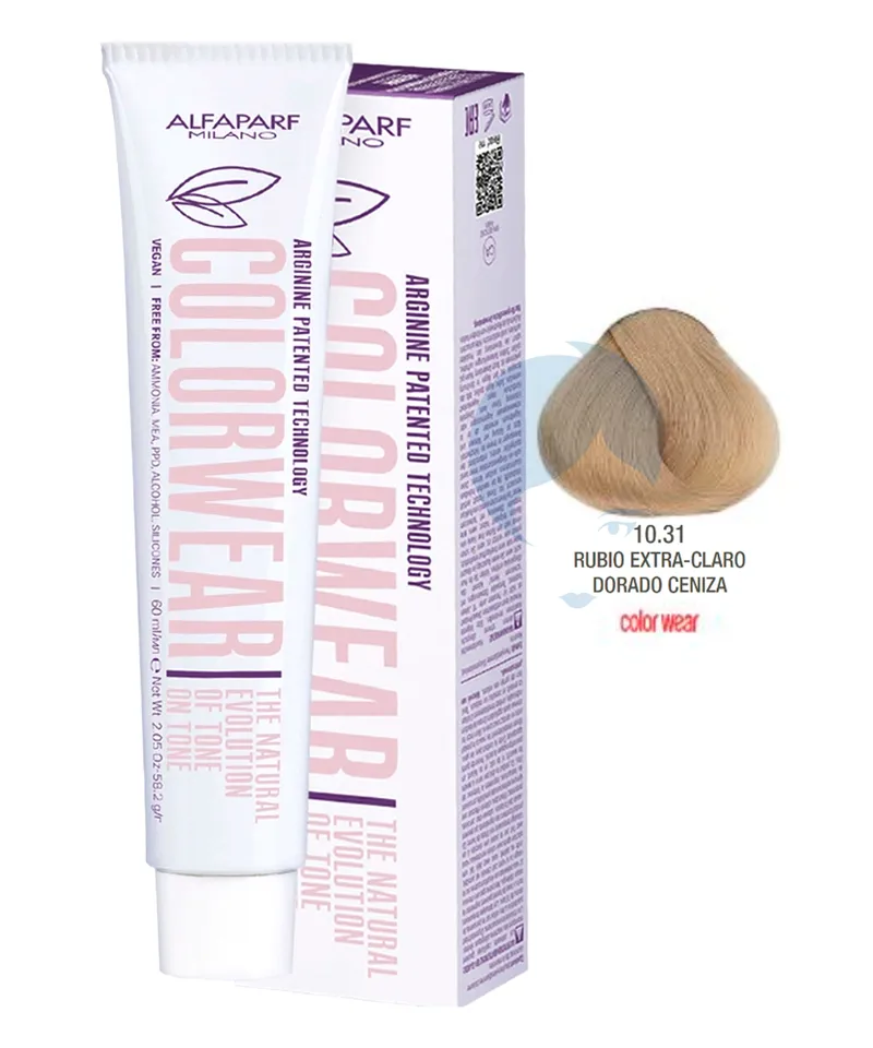 ALFAPARF COLOR WEAR TINTE RUBIO EXTRA-CLARO DORADO CENIZA N.10.31 X60ML - Producto de belleza y estética en Almacén Sandra