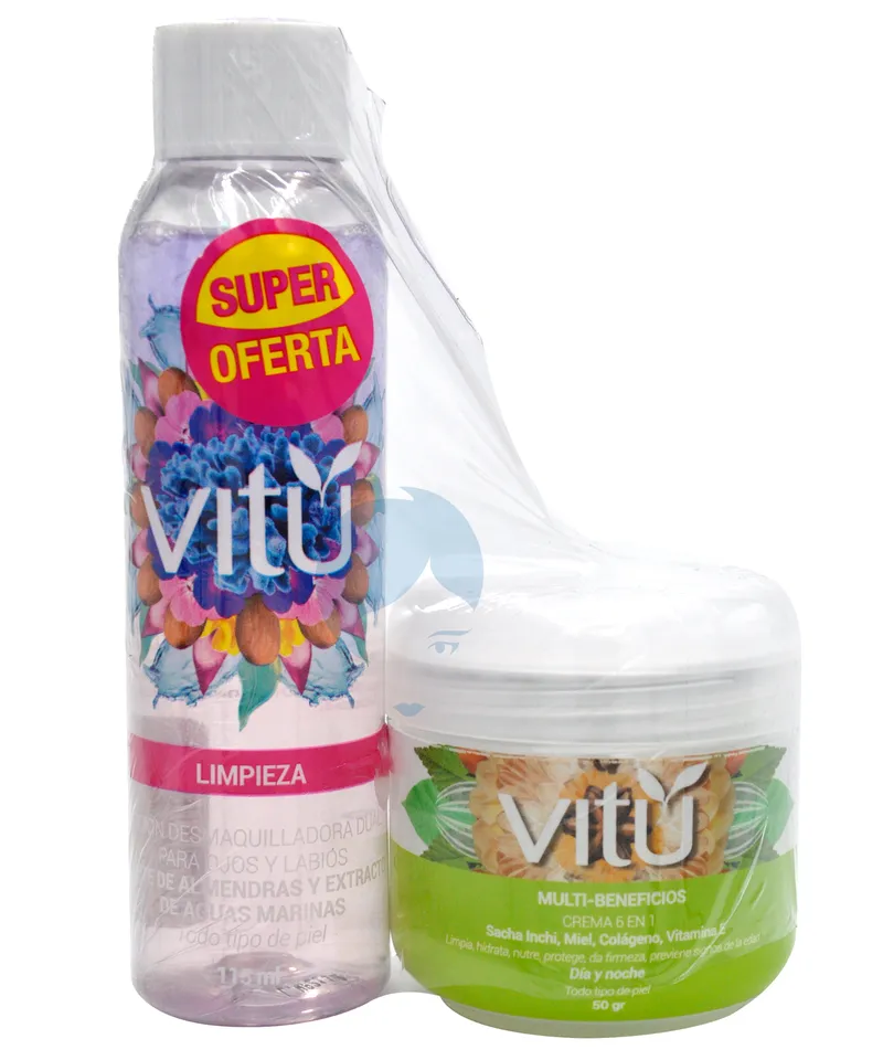 VITU CREMA 6 EN 1 + DESMAQUI DUAL SUPER OFERTA - Producto de belleza y estética en Almacén Sandra