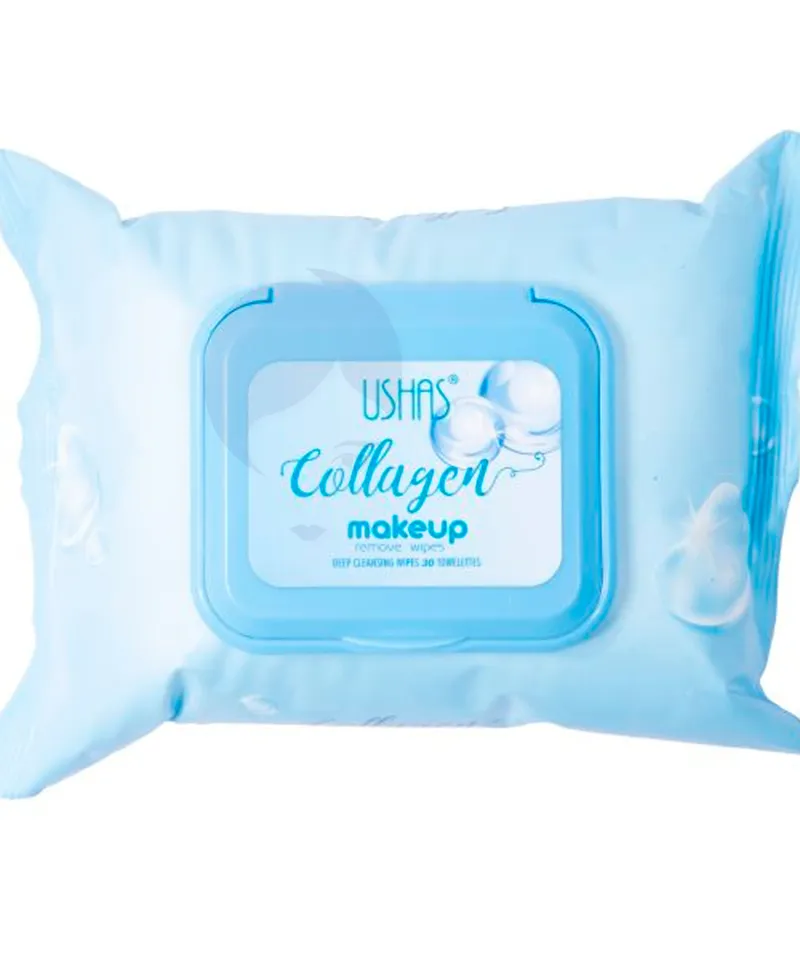 MISS COSMETICS USHAS TOALLAS DESMASQUILLANTE COLAGENO X 30UND - Producto de belleza y estética en Almacén Sandra