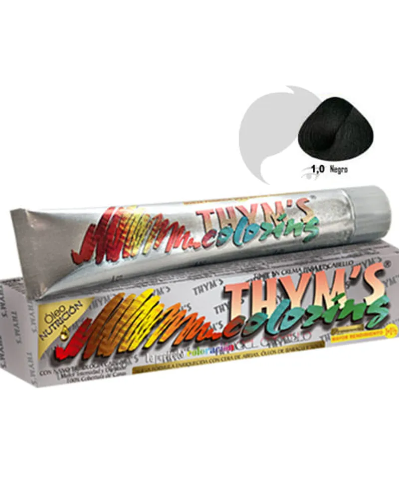 THYMS COLORING TINTE NEGRO N.1.0 X 60GR - Producto de belleza y estética en Almacén Sandra