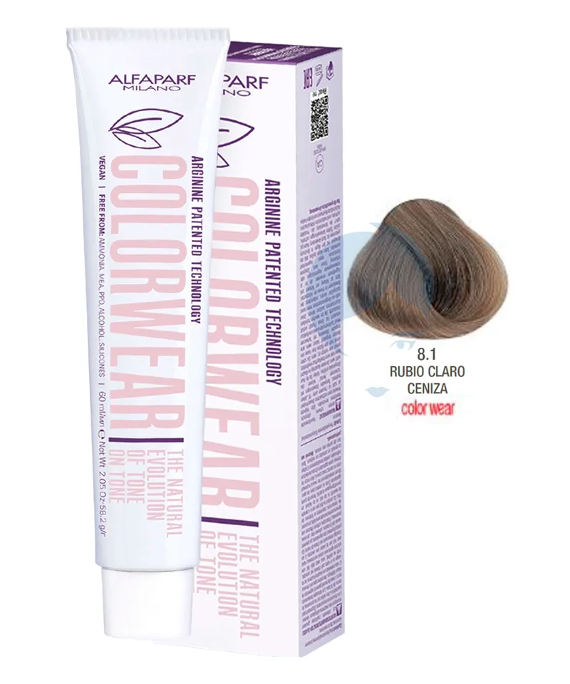 ALFAPARF COLOR WEAR RUBIO CLARO CENIZO N. 8.1 X 60ML - Producto de belleza y estética en Almacén Sandra