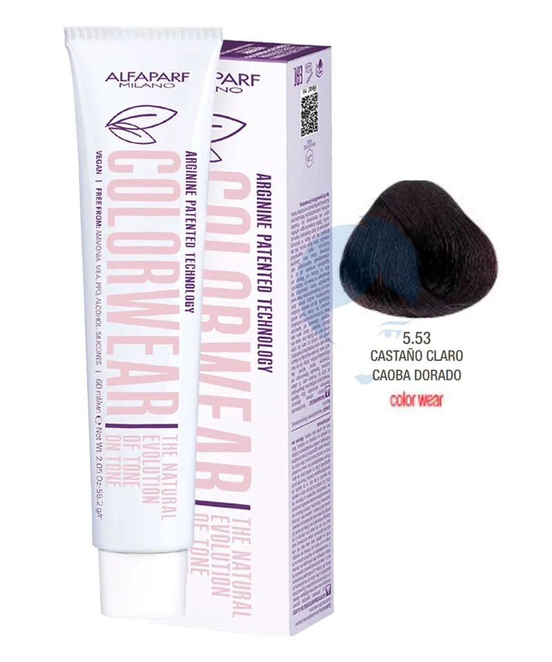 ALFAPARF COLOR WEAR TINTE CASTAÑO CLARO CAOBA N.5.53 X60ML - Producto de belleza y estética en Almacén Sandra
