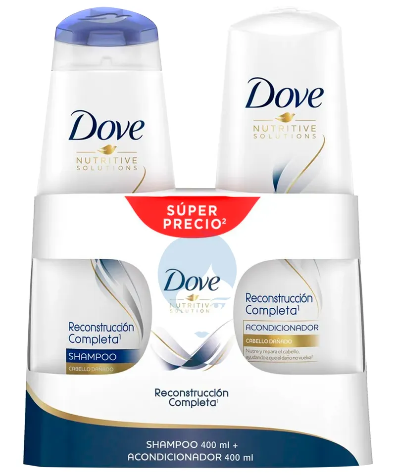 DOVE RECONSTRUCCION COMPLETA SHAMPOO+ACONDICIONADOR X 400ML - Producto de belleza y estética en Almacén Sandra