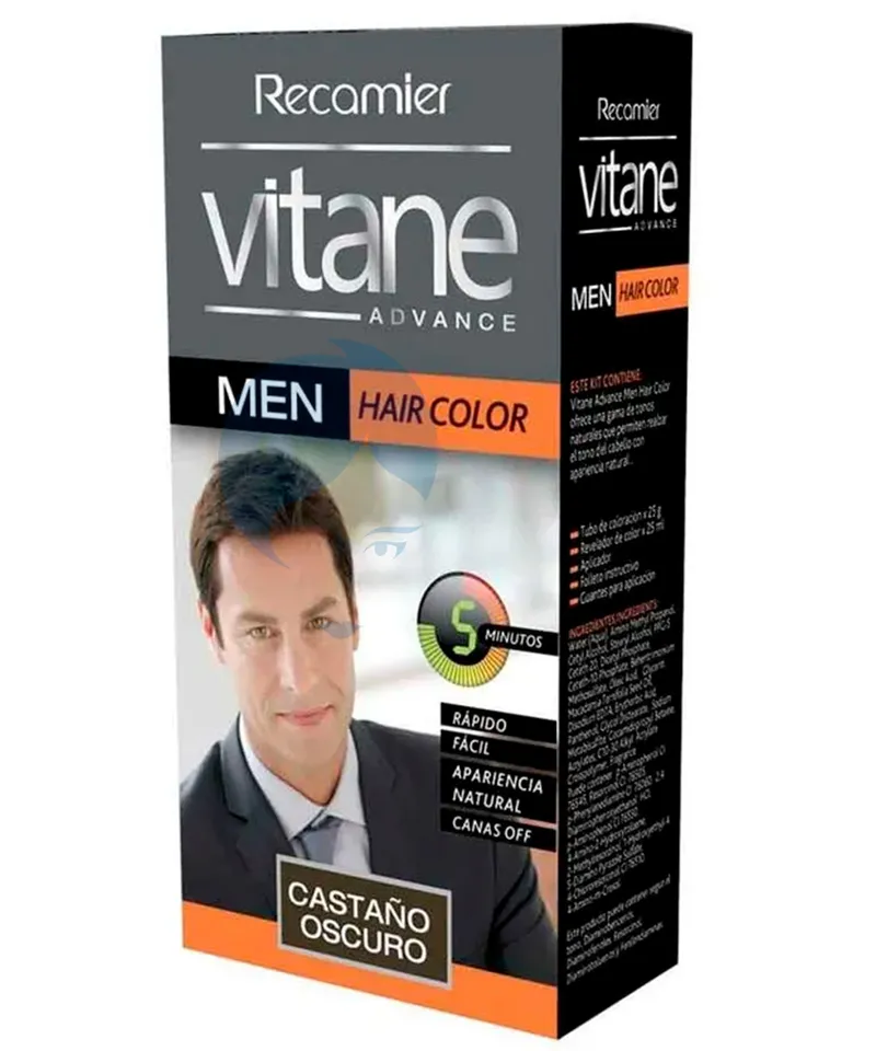VITANE MEN HAIR COLOR TINTE CASTAÑO OSCURO X 25GR - Producto de belleza y estética en Almacén Sandra