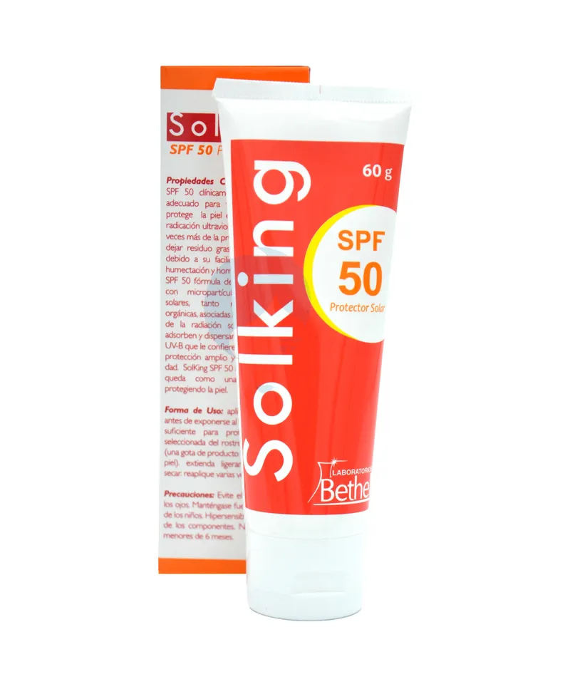 BETHEL SOLKING EMULSION PROTECTOR SOLAR SPF50 X 60GR - Producto de belleza y estética en Almacén Sandra