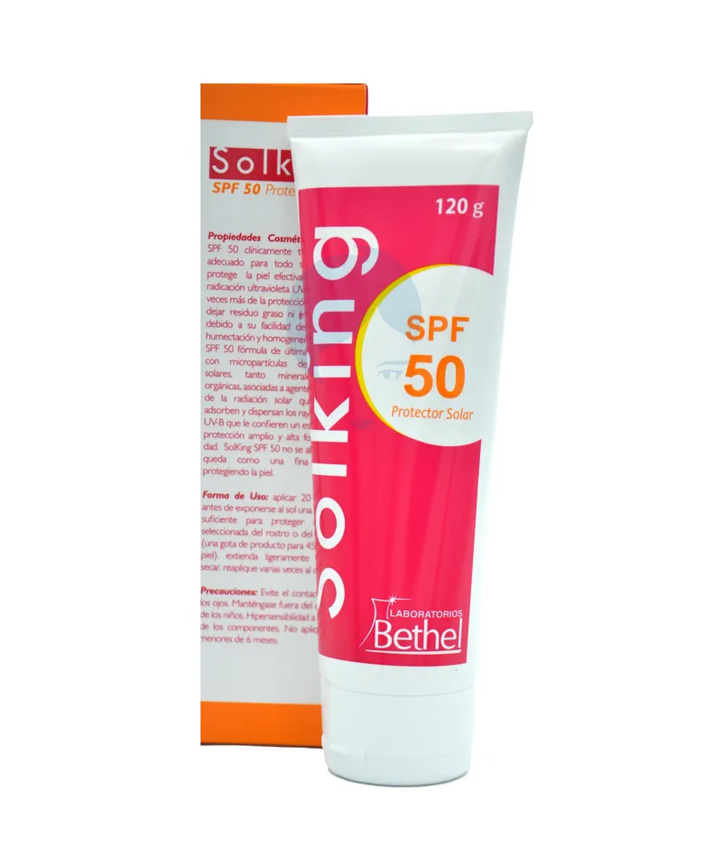 BETHEL SOLKING EMULSION PROTECTOR SOLAR SPF50 X 120GR - Producto de belleza y estética en Almacén Sandra
