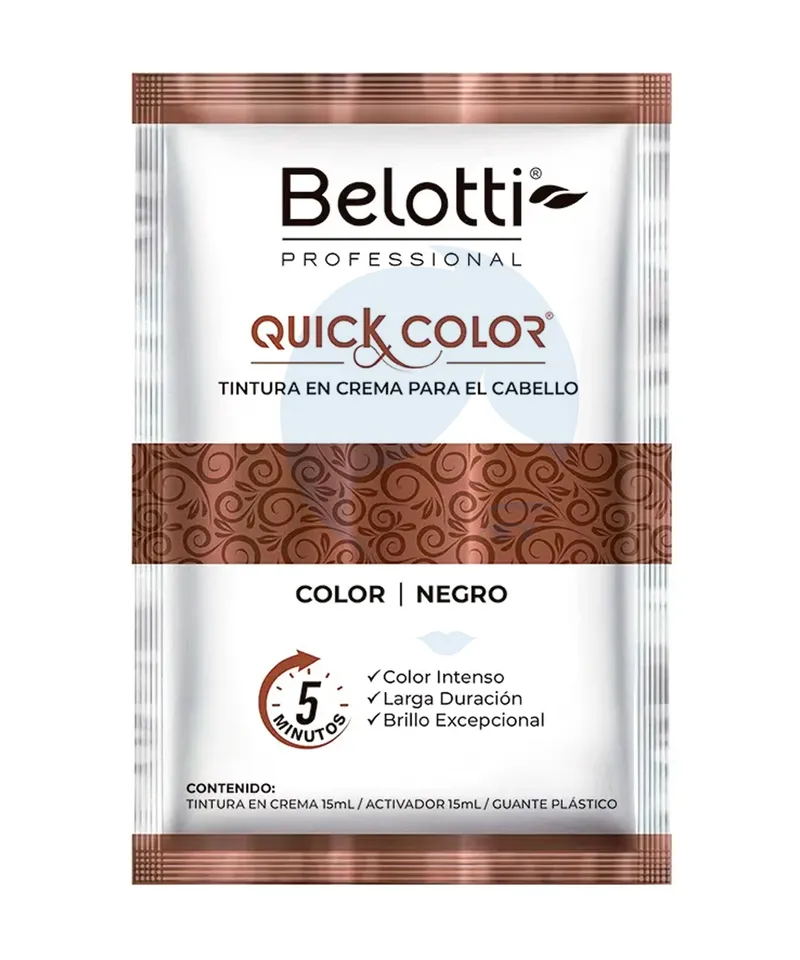 BELOTTI QUICK COLOR NEGRO EN CREMA X 15ML - Producto de belleza y estética en Almacén Sandra