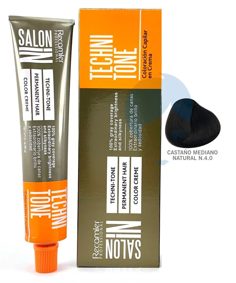 TECHNI TONE TINTE CASTAÑO MEDIANO NATURAL N.4.0 X 60GR - Producto de belleza y estética en Almacén Sandra