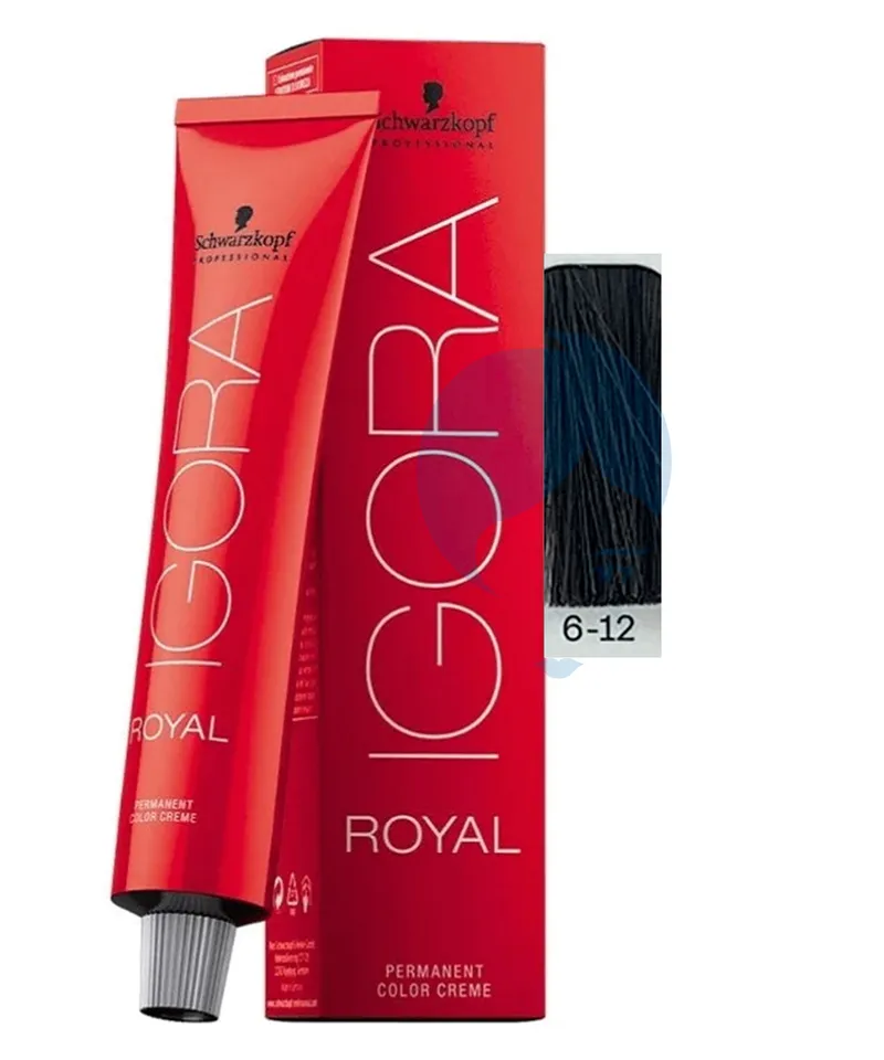 IGORA ROYAL TINTE RUBIO OSCURO CENIZA HUMO N°6.12 X 60ML - Producto de belleza y estética en Almacén Sandra
