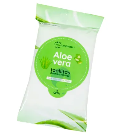 MISS COSMETICS TOALLAS DESMAQUILLANTES ALOE VERA X 10UND - Producto de belleza y estética en Almacén Sandra