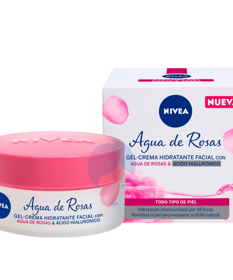 NIVEA CREMA HIDRATANTE EN GEL ACIDO HIALURONICO Y AGUA DE ROSAS X 50ML - Producto de belleza y estética en Almacén Sandra