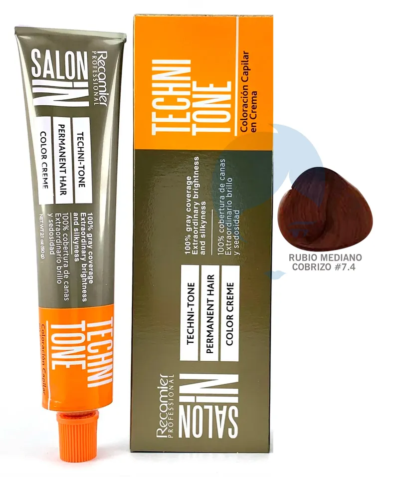 TECHNI TONE TINTE RUBIO MEDIANO COBRIZO #7.4 X 60GR - Producto de belleza y estética en Almacén Sandra