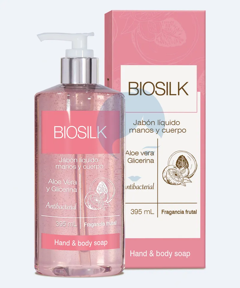 BIOSILK JABON LIQUIDO MANOS Y CUERPO FRUTAL X 395ML - Producto de belleza y estética en Almacén Sandra