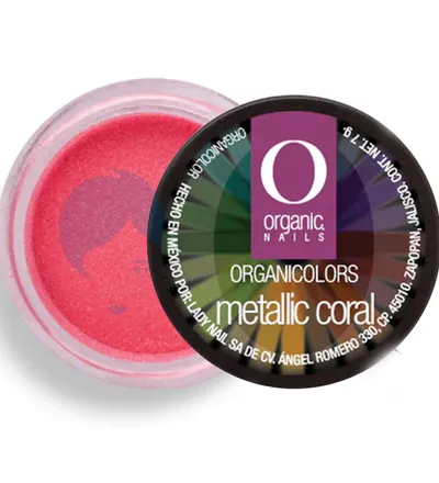 ORGANIC NAIL POLVO ACRILICO METALIC CORAL X 7GR - Producto de belleza y estética en Almacén Sandra