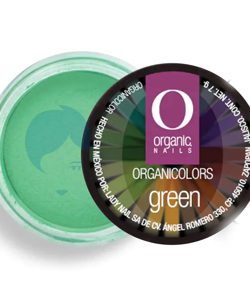 ORGANIC NAIL POLVO ACRILICO METALIC GREEN X 7GR - Producto de belleza y estética en Almacén Sandra
