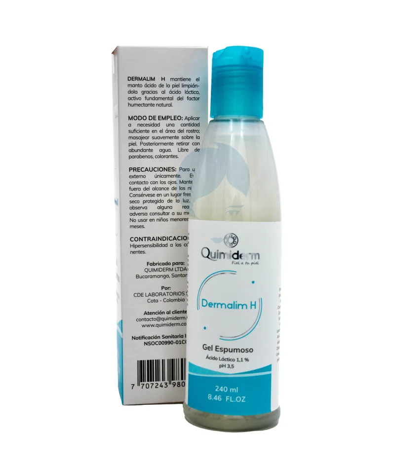 QUIMIDERM DERMALIM H GEL ESPUMOSO X 240ML - Producto de belleza y estética en Almacén Sandra