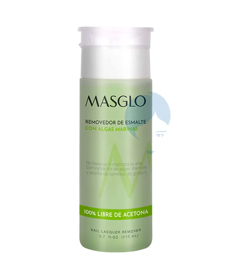MASGLO REMOVEDOR DE ESMALTE CON ALGAS MARINAS X 110ML - Producto de belleza y estética en Almacén Sandra