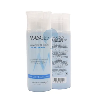 MASGLO REMOVEDOR DE ESMALTE CON FRAGANCIA X 110ML - Producto de belleza y estética en Almacén Sandra