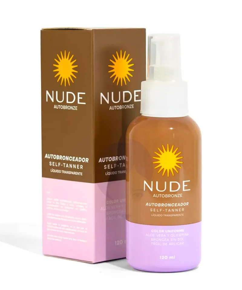 NUDE AUTOBRONCEADOR LIQUIDO TRANSPARENTE X120ML - Producto de belleza y estética en Almacén Sandra