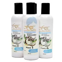 FARMA BELLEZA KIT KERATINA ALISADORA ACEITE DE COCO 4 PASOS X 300ML - Miniatura 1