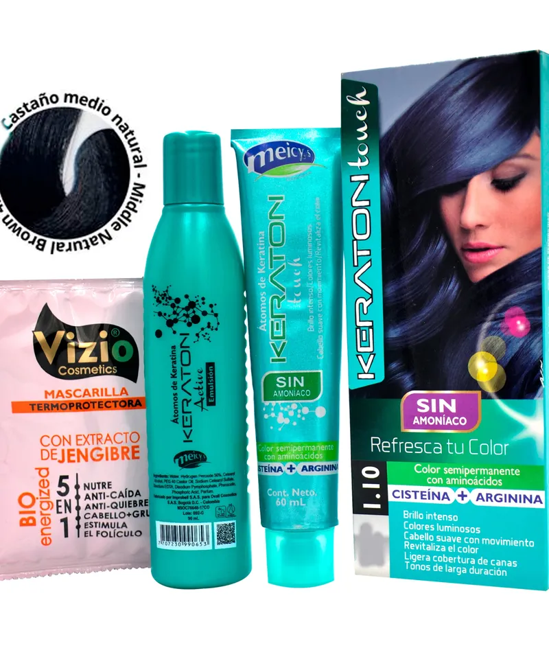 KERATON TOUCH TINTE CASTAÑO MEDIO NATURAL 4.0 X 60ML - Producto de belleza y estética en Almacén Sandra