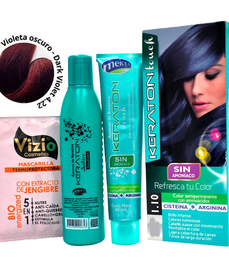 KERATON TOUCH TINTE VIOLETA OSCURO 4.22 X 60ML - Producto de belleza y estética en Almacén Sandra