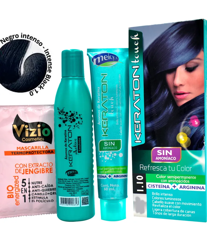 KERATON TOUCH TINTE NEGRO INTENSO 1.0 X 60ML - Producto de belleza y estética en Almacén Sandra