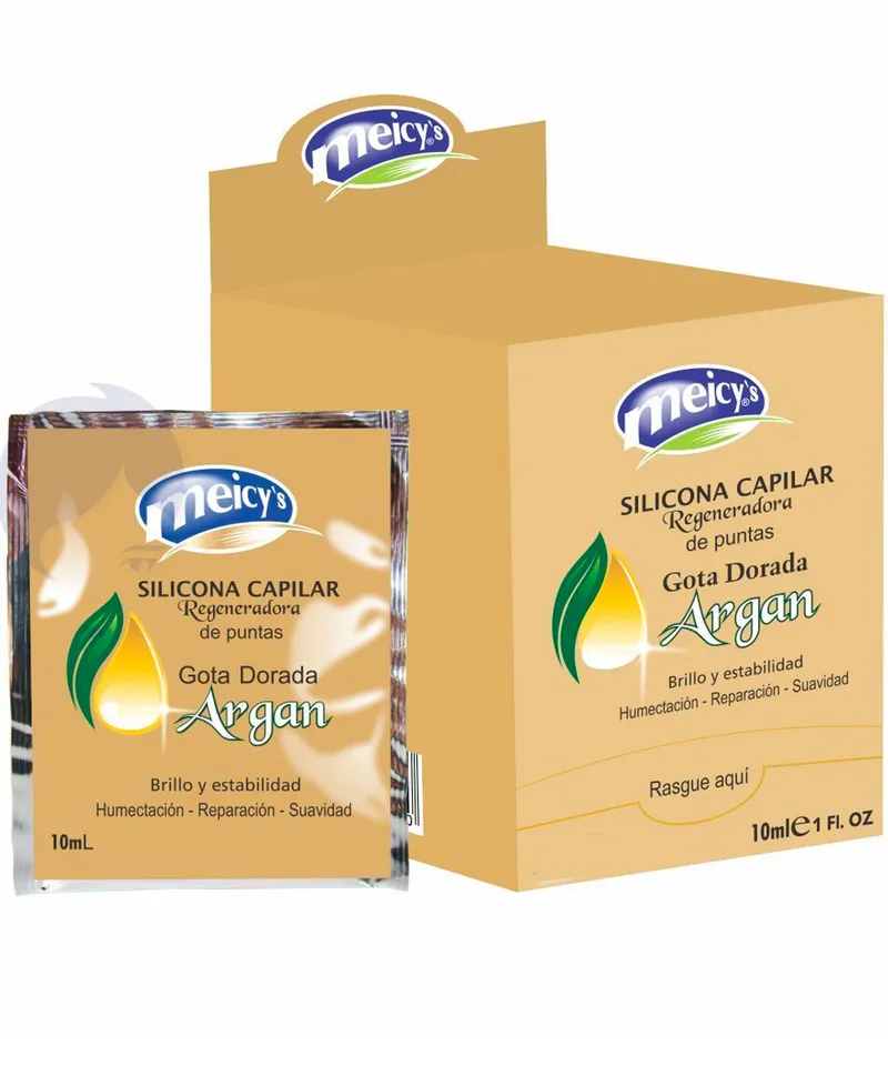 MEICYS SILICONA CAPILAR GOTA DORADA ARGAN X 10ML - Producto de belleza y estética en Almacén Sandra