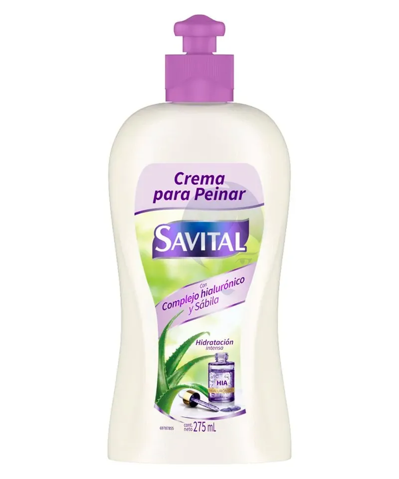 SAVITAL CREMA PARA PEINAR CON COMPLEJO HIALURONICO Y SABILA X 275ML - Producto de belleza y estética en Almacén Sandra