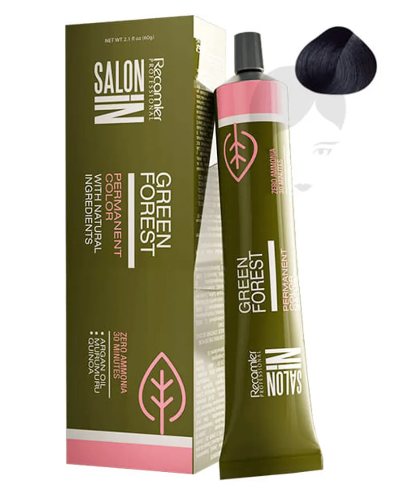 GREEN FOREST TINTE NEGRO NATURAL N.1.0 X 60 GR - Producto de belleza y estética en Almacén Sandra