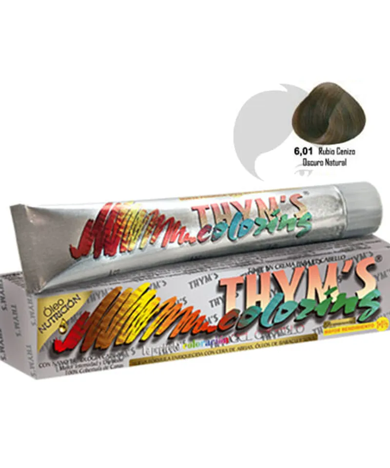 THYMS COLORING TINTE RUBIO CENIZO OSCURO NATURAL N.6.01 X 60GR - Producto de belleza y estética en Almacén Sandra