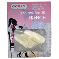 ADORO UÑAS POSTIZAS FRENCH  NATURAL X 20UND - Miniatura 1