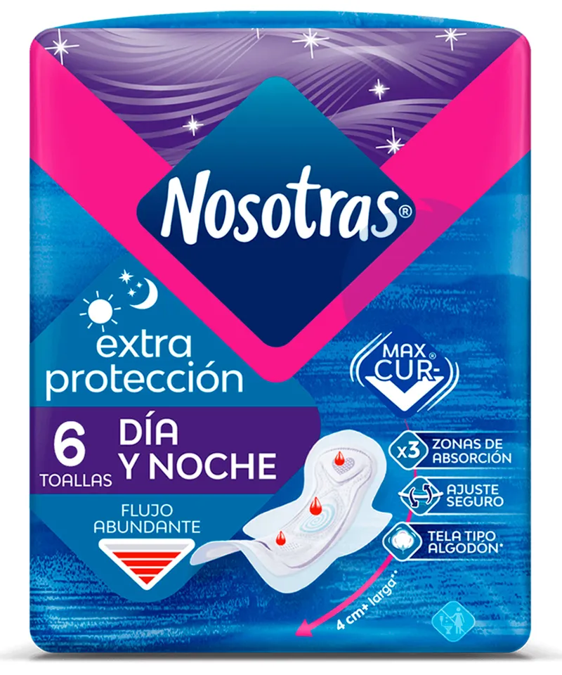 NOSOTRAS TOALLA EXTRAPROTECCION DIA Y NOCHE X 6 UNDS - Producto de belleza y estética en Almacén Sandra