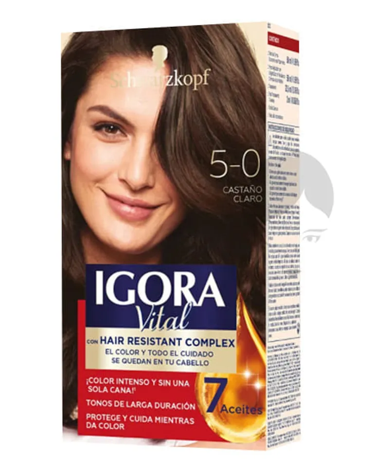IGORA VITAL TINTE CASTAÑO CLARO N. 5.0 X 2 TUB X 60GR - Producto de belleza y estética en Almacén Sandra